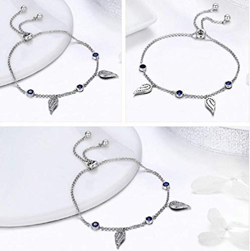 CHOUCHOU Colgante Pendientes S925 Pulsera de Plata esterlina Pulsera de ala de Duende Femenino Pulsera