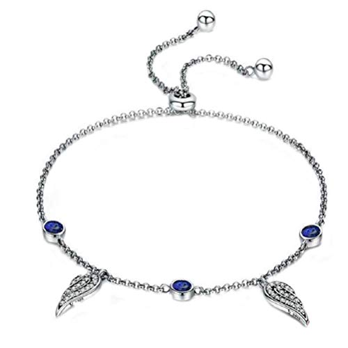 CHOUCHOU Colgante Pendientes S925 Pulsera de Plata esterlina Pulsera de ala de Duende Femenino Pulsera