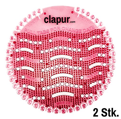 clapur Urinario Colador (2 Stk.) con indicador de Intercambio y protección contra salpicaduras, para cualquier PISSOIR y Urinario, redondo, 2x Apfel-Zimt, morado, 2