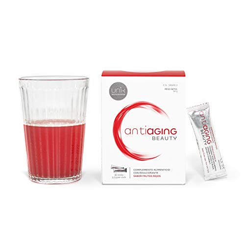 COLÁGENO y ANTIOXIDANTES – ANTIAGING BEAUTY– COLÁGENO VERISOL+HIALURÓNICO+GRANADA+AÇAI+Vit C+BIOTINA – PIEL, CELULITIS, PELO, UÑAS. 30 sticks. FRUTOS ROJOS - LAB UNIK HEALTH & NUTRITION