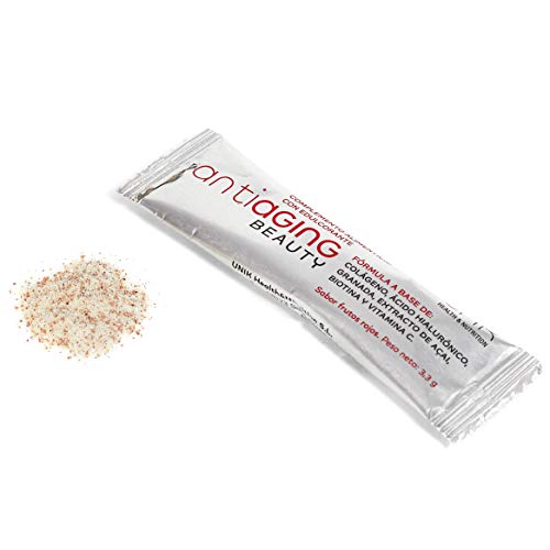 COLÁGENO y ANTIOXIDANTES – ANTIAGING BEAUTY– COLÁGENO VERISOL+HIALURÓNICO+GRANADA+AÇAI+Vit C+BIOTINA – PIEL, CELULITIS, PELO, UÑAS. 30 sticks. FRUTOS ROJOS - LAB UNIK HEALTH & NUTRITION