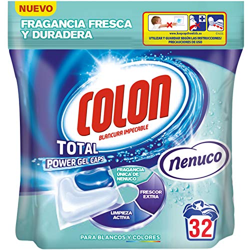 Colon Total Power Gel Caps Nenuco Detergente para Lavadora, Aroma Nenuco, Formato Cápsulas - 32 Dosis