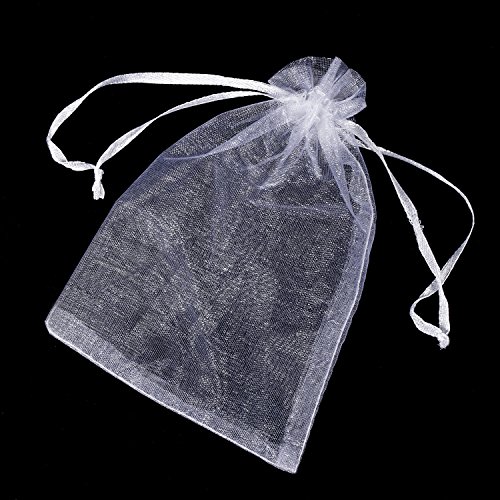 Comius Bolsitas de Tela para Regalos, 100 Piezas Blanco Bolsas de Organza de Regalo para Boda Favores y Joyas (10 * 15cm)