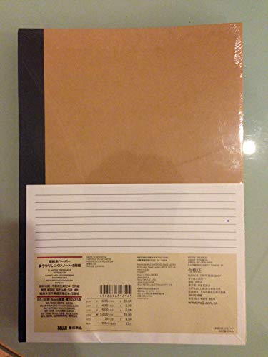 [CONJUNTO de 5] Muji Papel reciclado Cuaderno B5, 30 páginas, 6 mm forrado (5 colores de la cubierta: azul, gris, amarillo, negro, rojo) Hecho en Japón