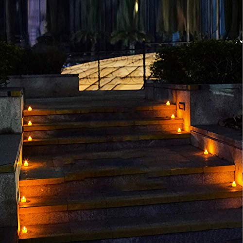 Conjunto de 6 velas solares Luz de té con velas LED sin llama con energía solar parpadeante Perfecto para Navidad, decoración del día de San Valentín, centro de mesa de fiesta, cumpleaños, bodas