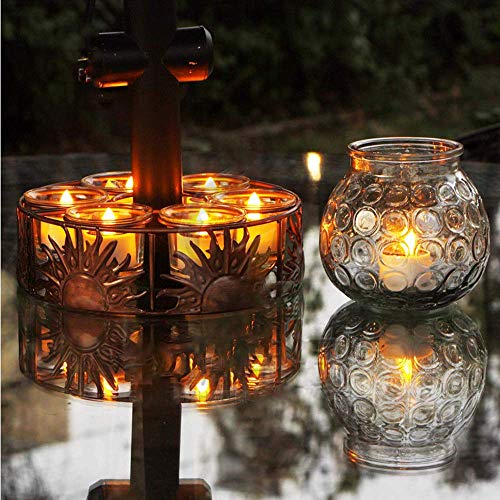 Conjunto de 6 velas solares Luz de té con velas LED sin llama con energía solar parpadeante Perfecto para Navidad, decoración del día de San Valentín, centro de mesa de fiesta, cumpleaños, bodas