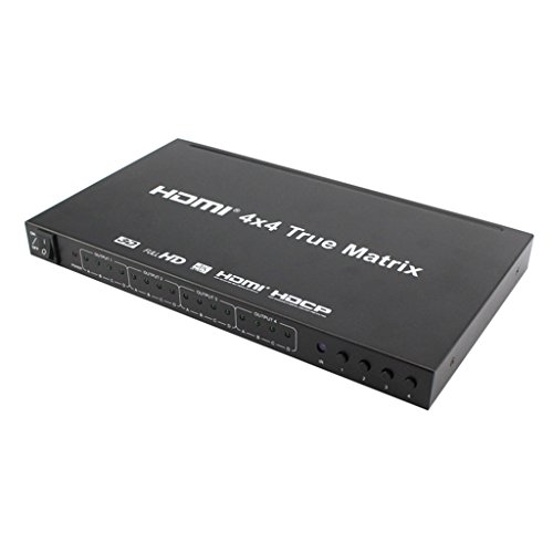 Conmutador de Matriz HDMI 4X4 4Kx2K 4 entradas 4 Salidas Divisor HDMI Matrix 4x4 Soporte IR Romote Control 4K HDMI 1.4v Caja del conmutador de Matriz Full HD 1080P 3D