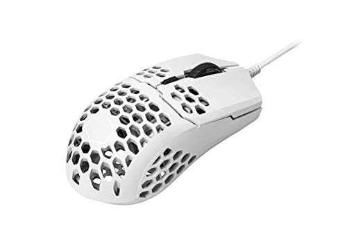 Cooler Master MM710 Ratón Gaming Ultraligero 53g con Cable - Sensor Optico16000 dpi, Conmutadores Omron 20 Millones Clics, Pies PTFE Desplazamiento Suave, Coraza Forma Panel Abeja – Blanco Opaco