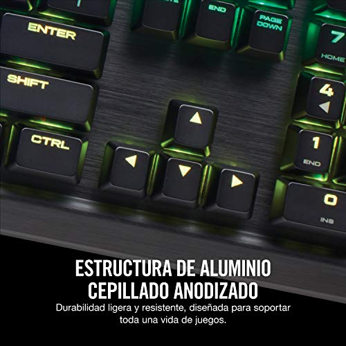 Corsair K70 MK.2 RGB Teclado Mecánico Gaming, Retroiluminación LED RGB, QWERTY Español, Cherry MX Speed (Rápido y altamente preciso)