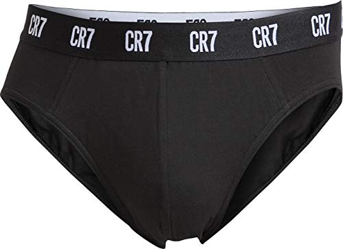 CR7 Cristiano Ronaldo - Basic - Slip Deportivo Hombre - Alto Contenido en algodón - Negro - Tamaño XL (CR7-JBS-8100-66-900-XL)