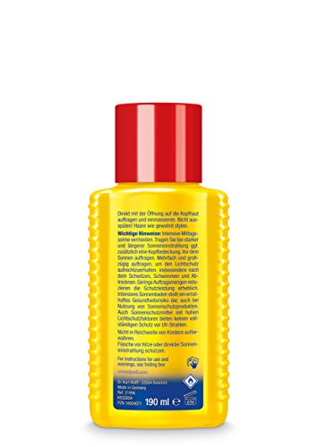 Crema solar Alpecin Sun-Liquid, 1 x 190 ml, el protector solar para la piel de la cabeza con SPF 15