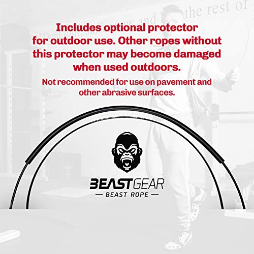 Cuerda para saltar de alta velocidad de Beast Gear. Comba de CrossFit, Boxeo, MMA. Longitud Ajustable y Rodamientos Ligeros, Ideal para Saltos Dobles. Garantía de por vida