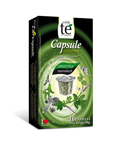 CUIDA TÉ - Té Verde Cápsulas Nespresso, Té Verde Marrakech, Compatibles con Máquinas Nespresso, 60 Cápsulas Té Verde Moruno