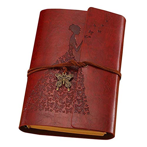 Cuir Journal, Maleden vintage à spirales rechargeables Laitiers croquis Travel Journal pour écrire les pages blanches pour femmes filles avec des cadeaux