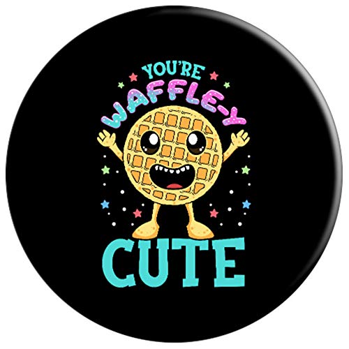 Cute & Funny You're Waffle-y Cute Waffle Breakfast Pun PopSockets Agarre y Soporte para Teléfonos y Tabletas