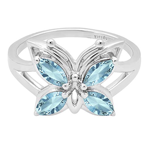 DazzlingRock Collection plata de ley 925 plata de ley marquesa Blue Aquamarine