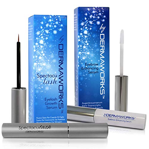 DERMAWORKS DUO - 1x Suero Spectaculash para el crecimiento de las pestañas. Suero de crecimiento rápido de las pestañas, más largas y gruesas 1x Suero de Cejas, crecimiento de cejas más llenas