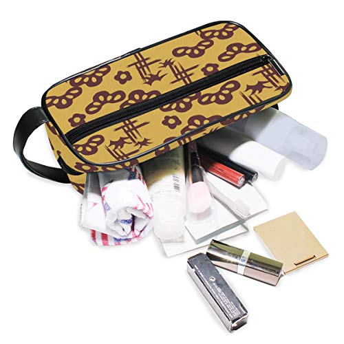 DEZIRO - Neceser de viaje portátil de estilo oriental impermeable para maquillaje, bolsa de cosméticos para mujeres y niñas