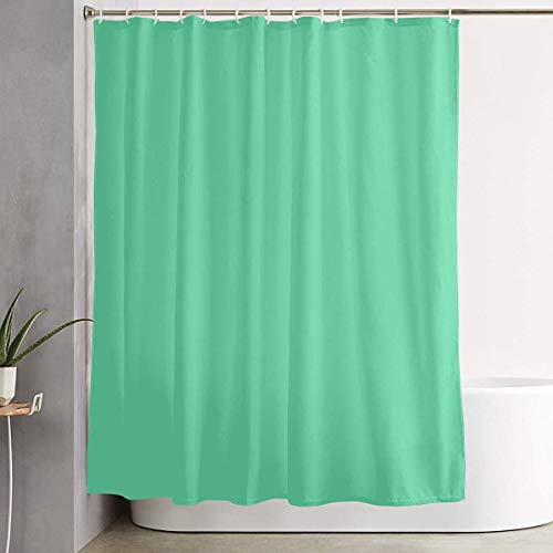 DHGER Cortina de la Ducha Funny Fabric Shower Curtain Medium Aquamarine Solid Color Waterproof Bathroom Decor with Hooks 60 X 72 Inch