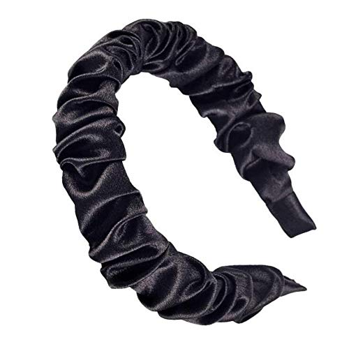 Diadema de mujer Venta al por mayor Otoño Hairband Paño plisado Banda para el cabello Sólido Casual Turbante Accesorios para el cabello suave-diadema vino tinto