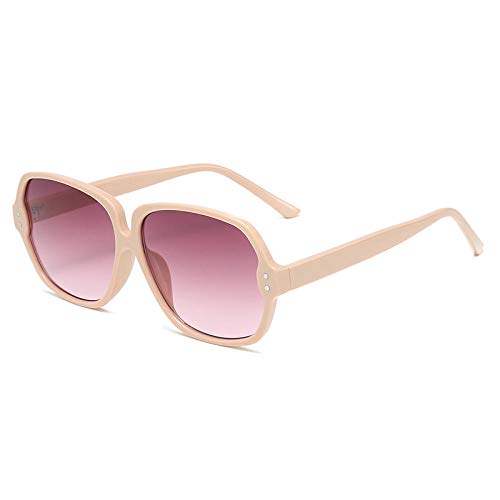 DLSM Hombres Gafas de Sol cuadradas pequeñas Vintage Mujeres Cat Eye Gafas de Sol para Damas Moda Mujer Sombras UV400-C02 Mike Tea Pink