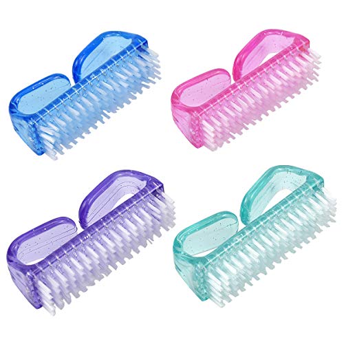 Dokpav 4PCS Cepillo De Uñas, Cepillo de Limpieza para Uñas, Cepillos para Uñas Mano Cepillo de Limpieza, Cepillo de Mano de Fregar Limpieza, Cepillo de Mango Pequeño para Limpieza y Limpieza de Uñas