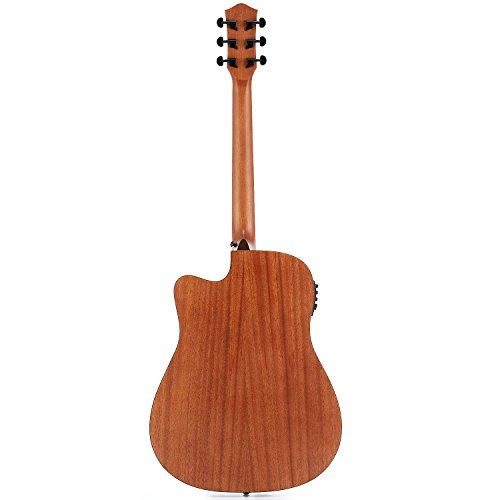 Donner Guitarra Acústica Eléctrica con Cutaway 41 Pulgadas Cuerpo de Caoba y Pícea Color de Madera Natural con Set de Accesorios DAG-1CE