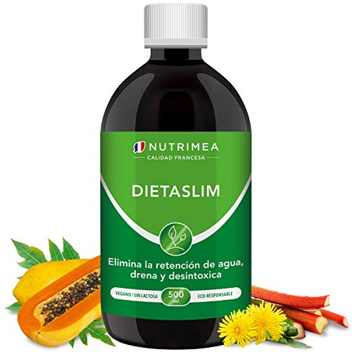 Drenante Retención de Líquidos, Detox Adelgazante, Diurético Natural, Jarabe Líquido 500ml, Elimina Toxinas, Plan Detox 6 Semanas - Té Verde Guaraná Papaya Boldo Mate - Pierde Peso Natural