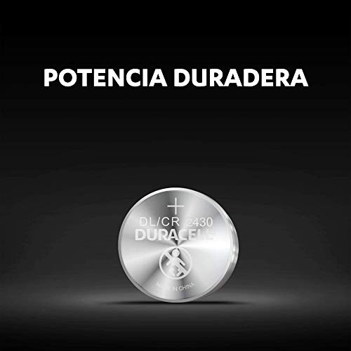 Duracell Pila especial de botón de litio 2430 de 3 V, paquete de 1 unidad DL2430/CR2430, diseñada para uso en llaves con sensor magnético, básculas, elementos vestibles y dispositivos médicos