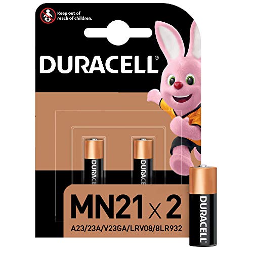 Duracell Pilas especiales alcalinas MN21 de 12 V, paquete de 2 unidades A23/23A/V23GA/LRV08/8LR932, diseñadas para su uso en mandos a distancia, timbres inalámbricos y sistemas de seguridad