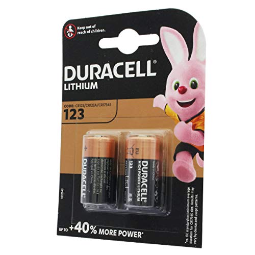 Duracell - Pilas especiales de litio 123 High Power de 6 V, paquete de 2 unidades (CR123 / CR123A / CR17345) diseñadas para su uso en sensores, cerraduras sin llave, flash de cámara y linternas