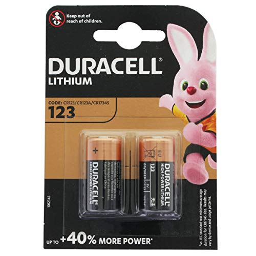 Duracell - Pilas especiales de litio 123 High Power de 6 V, paquete de 2 unidades (CR123 / CR123A / CR17345) diseñadas para su uso en sensores, cerraduras sin llave, flash de cámara y linternas