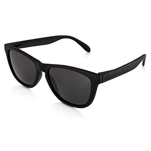 Duruss Gafas de Sol Unisex. Hombre y Mujer. Lentes Oscuras Polarizadas UV. Incluyen Gamuza Bolsa y Caja Regalo. Montura Tri Acetato. Ligeras Elasticas. Calidad Diseño Color Pure Black.