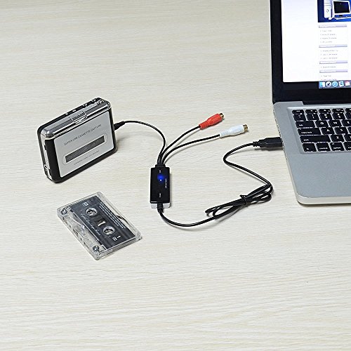 Easy-Link Capturadora Audio USB 2.0 - Convertidor Audio 3.5mm RCA L/R Audio Grabber para Windows Mac / Cassette a MP3 / Audio Analógico a Digital