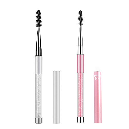 Ebanku 2 Piezas Cepillos de Pestañas, Varitas Rimel Pinceles Eyelash Brush de Maquillaje Máscara de Maquillaje Aplicador