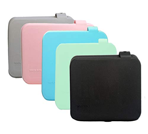 ECODEPIL Estuche Porta Mascarillas - Mask Box XXL - Pack de 5 Estuches - Caja para mascarillas Reutilizable - Ideal para Guardar Tus mascarillas - Protección asegurada Fácil de Limpiar - Multicolor