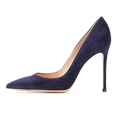 EDEFS Zapatos de Tacón para Mujer,Zapatos de tacón Alto 10 CM Navy EU37