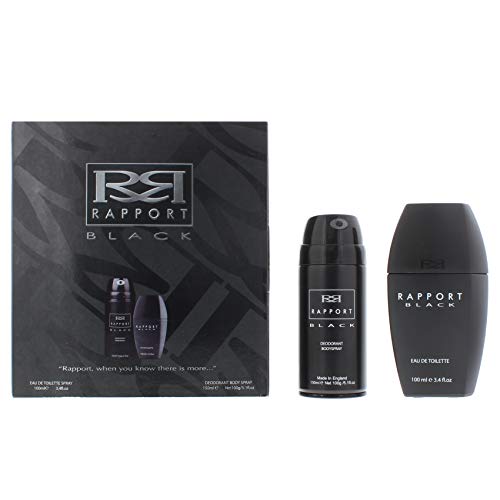 Eden Clásicos Rapport Negro 100ml Eau de Toilette 150 ml Body Spray Set de regalo para él, 1er Pack (1 x 100 ml)