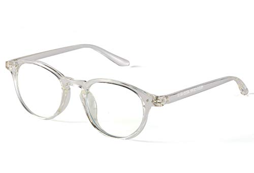 Effnny Bloqueo de luz azul Gafas anti fatiga filtro UV juegos de computadora monturas de gafas de lectura Para hombres mujeres 2318 (Transparent)