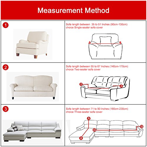 ele ELEOPTION Fundas de Sofá, Fundas de Sofá Elásticas Protectores de Funda de Sofá de Poliéster Funda para Silla de Forma Suave y Antideslizante, Azul Oscuro, 3 Plaza (Longitud de Sofá 170-220cm)