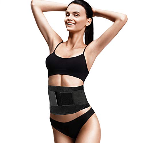 Emooqi Faja Reductora Mujer y Hombre, Cintura Entrenador Adelgazante Deporte de Neopreno, Faja Ajustable Cinturón Lumbar Abdomen Barriga Cintura para Sudar Ejercicio Fitness Sauna