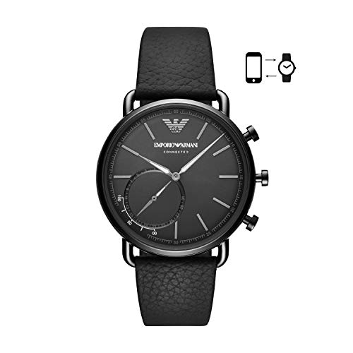 Emporio Armani Smartwatch Híbrido para Hombre de Connected con Correa en Piel ART3030