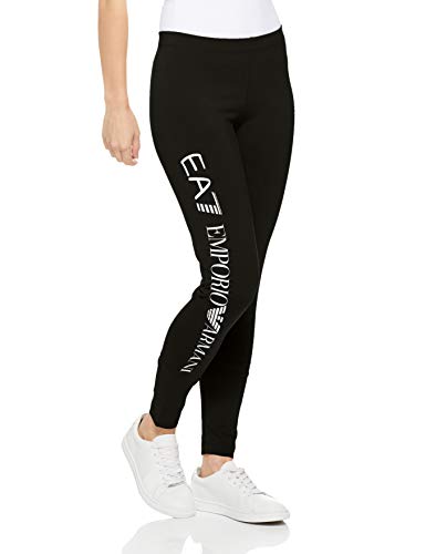 Emporio Armani Train Core Leggings, Negro/Blanco, XL para Mujer