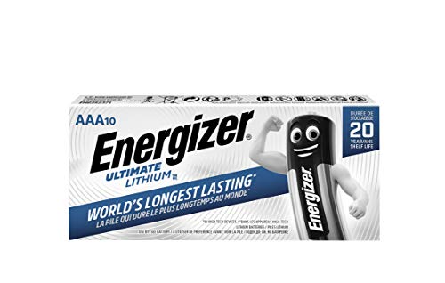 Energizer - Pack de 10 Pilas de Litio Ultimate Lithium L92 AAA, 1260 mah, Family Pack