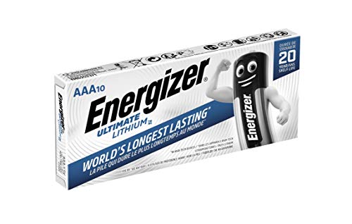 Energizer - Pack de 10 Pilas de Litio Ultimate Lithium L92 AAA, 1260 mah, Family Pack