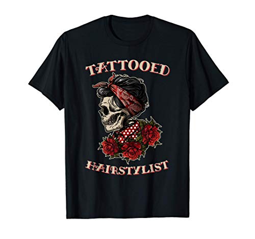 Estilista Tatuada Calavera Peluquería Regalos Camiseta