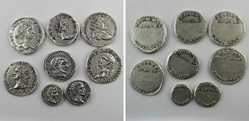 Eurofusioni Monedas Antiguas Romanas chapada Plata - Set 8 Piezas