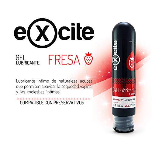 EXCITE Gel lubricante íntimo sabor a fresa a base de agua. 100ml.