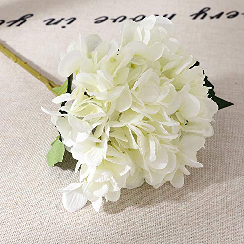 FagusHome Flores Artificiales 4 Piezas Ramos de Flores de hortensias de Seda Falsos Tallos de hortensias para la decoración del Banquete de Boda en casa (Blanco)