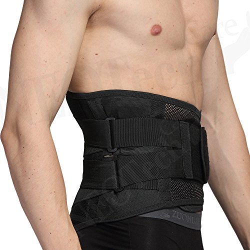 Faja de espalda ULTRA LIGERA - Apoyo lumbar/para la postura - Tejido transpirable para el ejercicio - Compresión adaptable - Marca Neotech Care (Talla L)